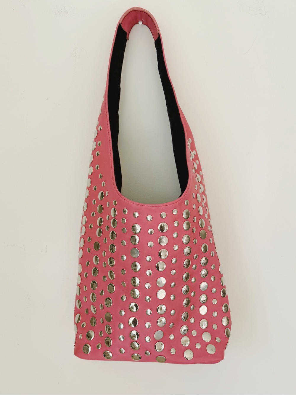 Studded Pink Shoulder Bag